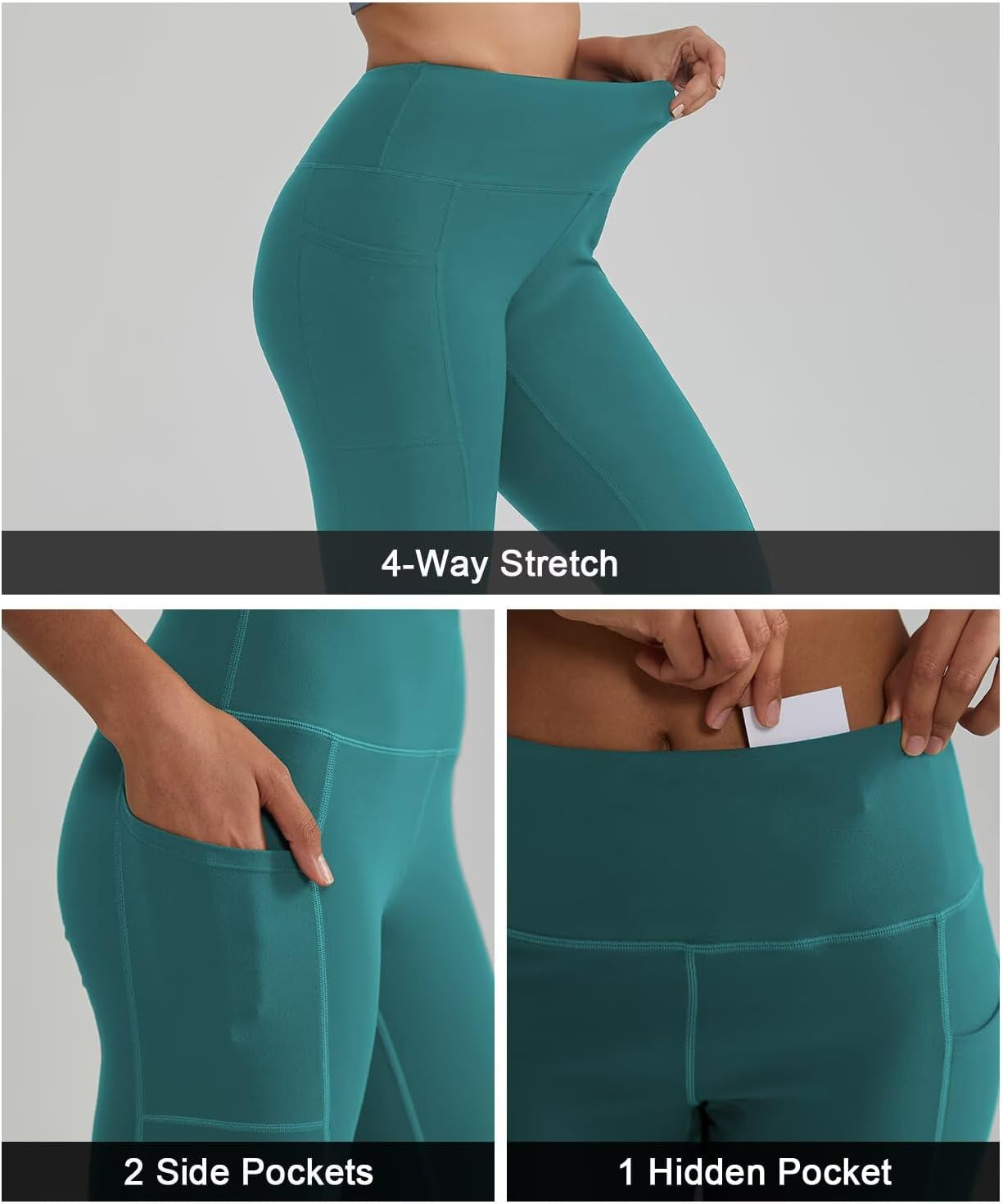 Premium High Waisted Leggings for Women - 3 Pockets & Tummy Control Yoga Pants for Workout & Everyday Wear