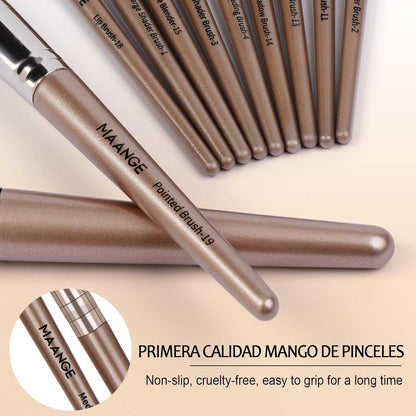 Professional 20-Piece Makeup Brush Set - Complete Kabuki & Eyeshadow Brushes with Gift Box for Flawless Face & Eye Makeup