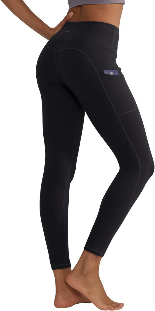 ALONG FIT Women's Anti-Nail Yoga Pants - Non-See-Through Leggings with Phone Pockets and Tummy Control, Full-Length/Capri Options