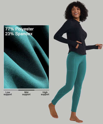 Premium High Waisted Leggings for Women - 3 Pockets & Tummy Control Yoga Pants for Workout & Everyday Wear