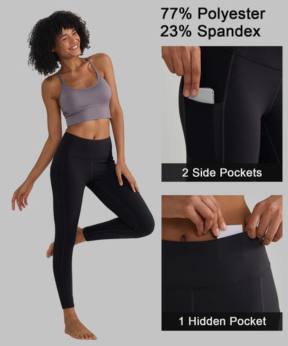 ALONG FIT Women's Anti-Nail Yoga Pants - Non-See-Through Leggings with Phone Pockets and Tummy Control, Full-Length/Capri Options